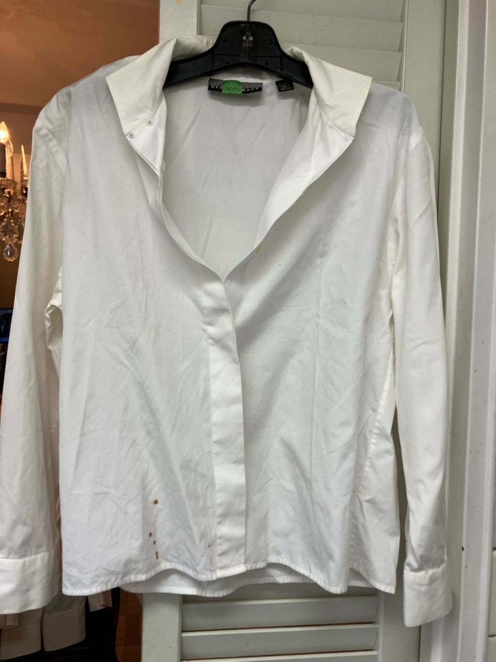 Ellen Tracy Cream Blouse with Collar